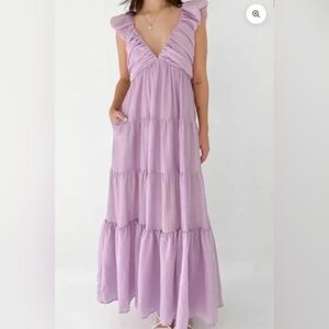 Mable Lilac Ruffled Maxi Dress